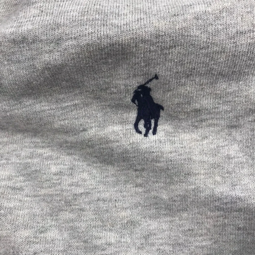 Polo Ralph Lauren Pullover Mens 4XLT Gray Shawl Collar Elbow Patches Sweatshirt